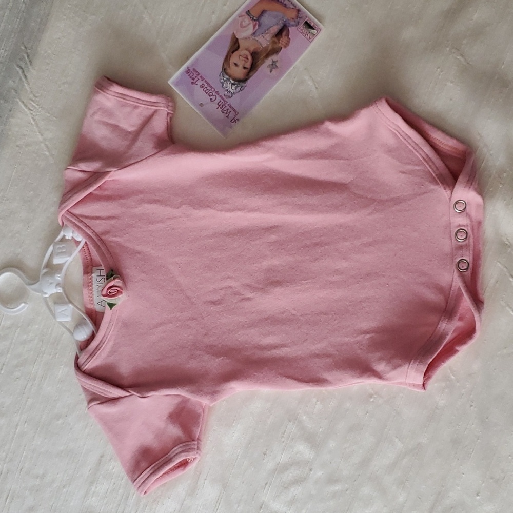 Rosette Bodysuit: 3-6 months - Blush Pink